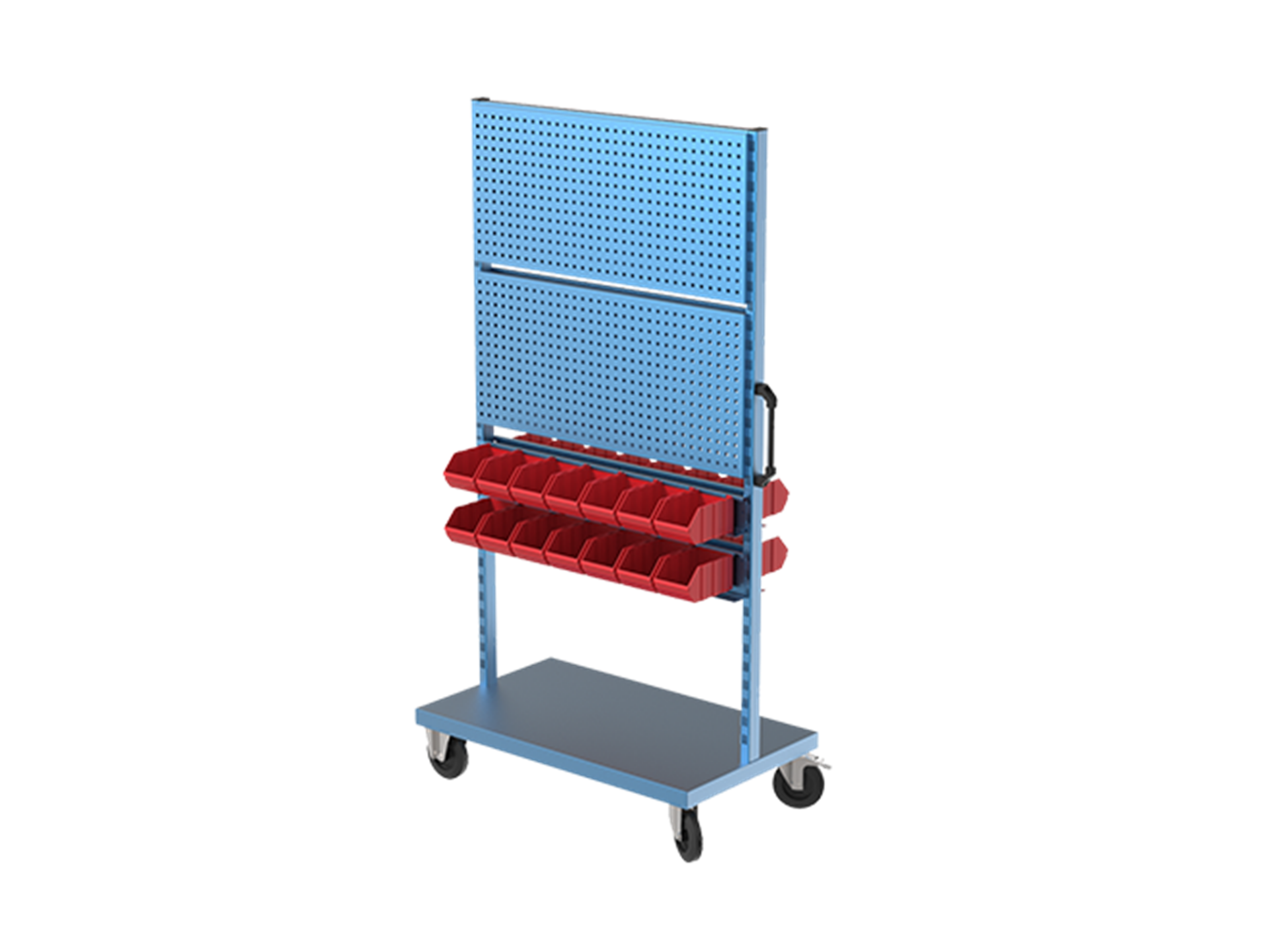 Hipaş Plastik - 28 Avadanlıklı Çift Yönlü Tekerlekli Ve Askı Panolu Metal Stand - 4520