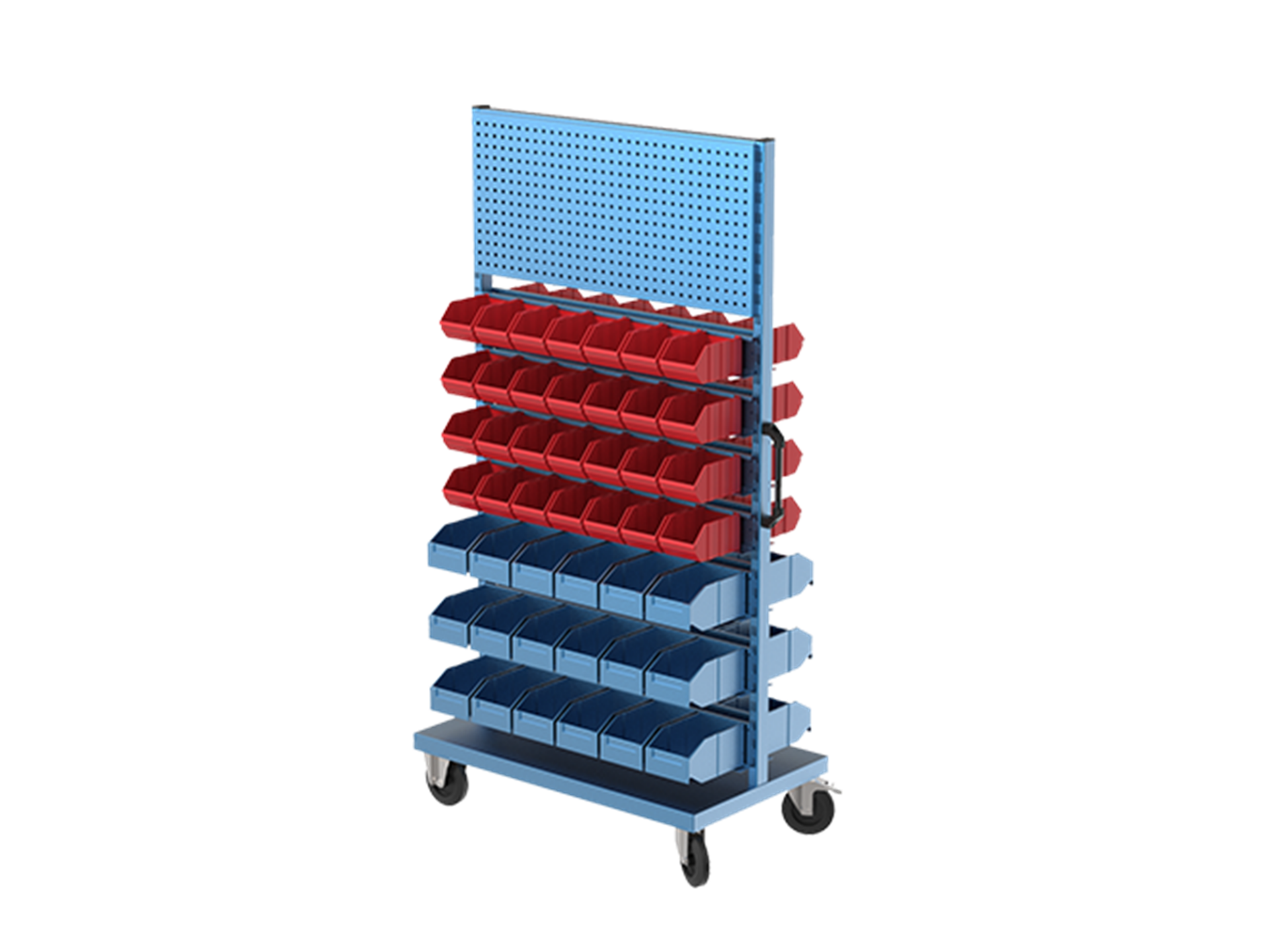 Hipaş Plastik - 92 Avadanlıklı Çift Yönlü Tekerlekli Ve Askı Panolu Metal Stand - 4525