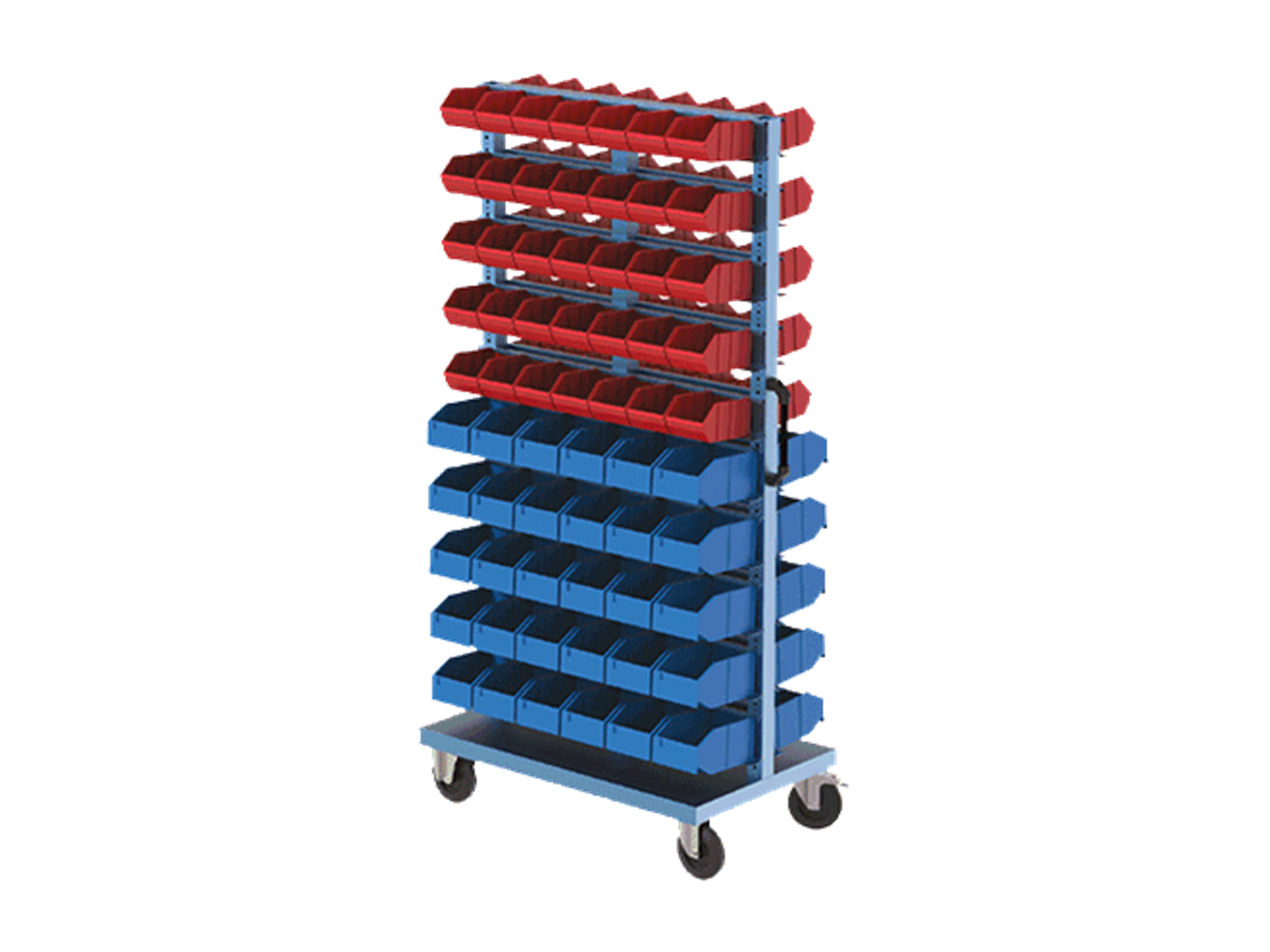 Hipaş Plastik - 130 Avadanlıklı Çift Yönlü Tekerlekli Metal Stand - 4071