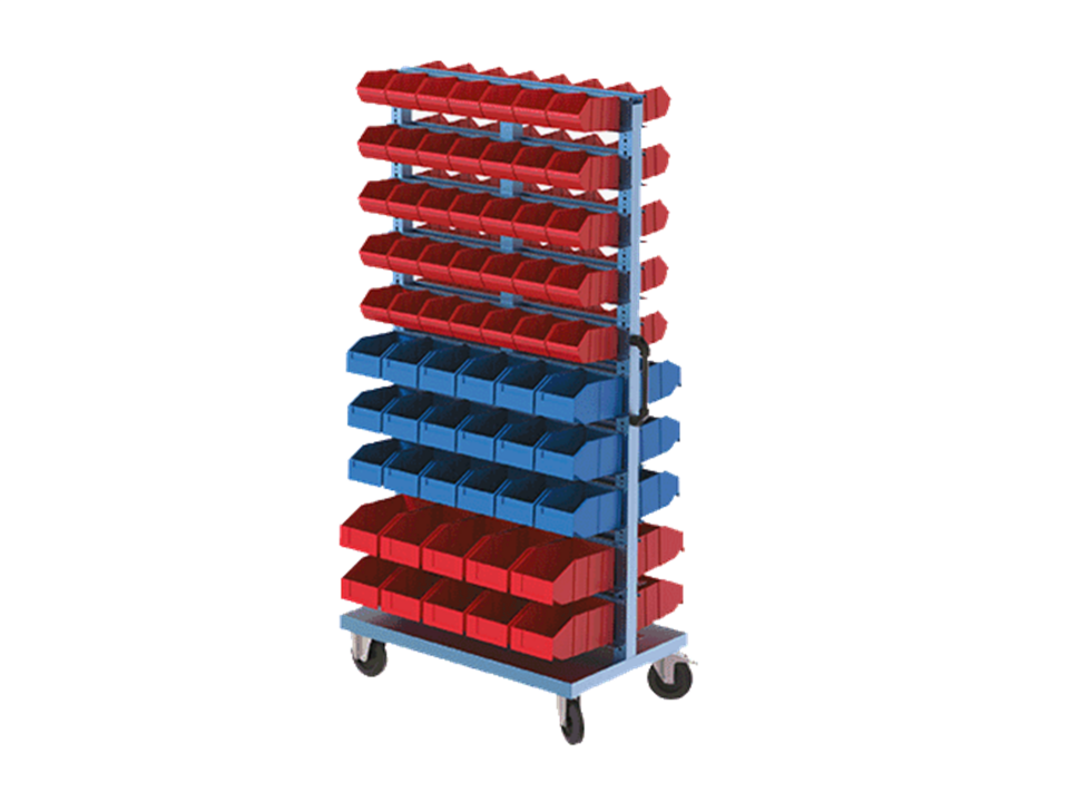 Hipaş Plastik - 126 Avadanlıklı Çift Yönlü Tekerlekli Metal Stand - 4073