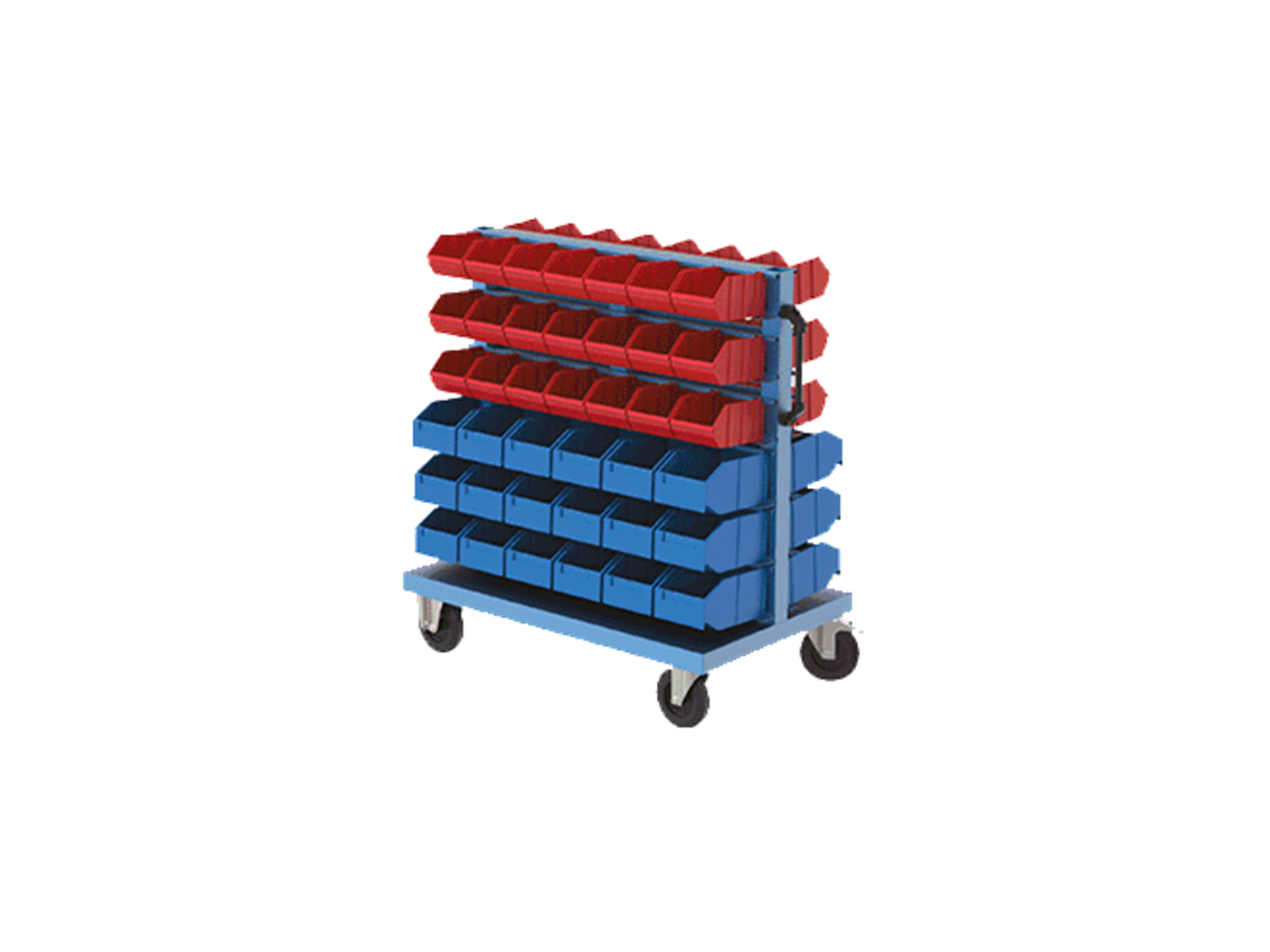 Hipaş Plastik - 78 Avadanlık Kutulu Çift Yönlü Ve Tekerlekli Metal Stand - 4082