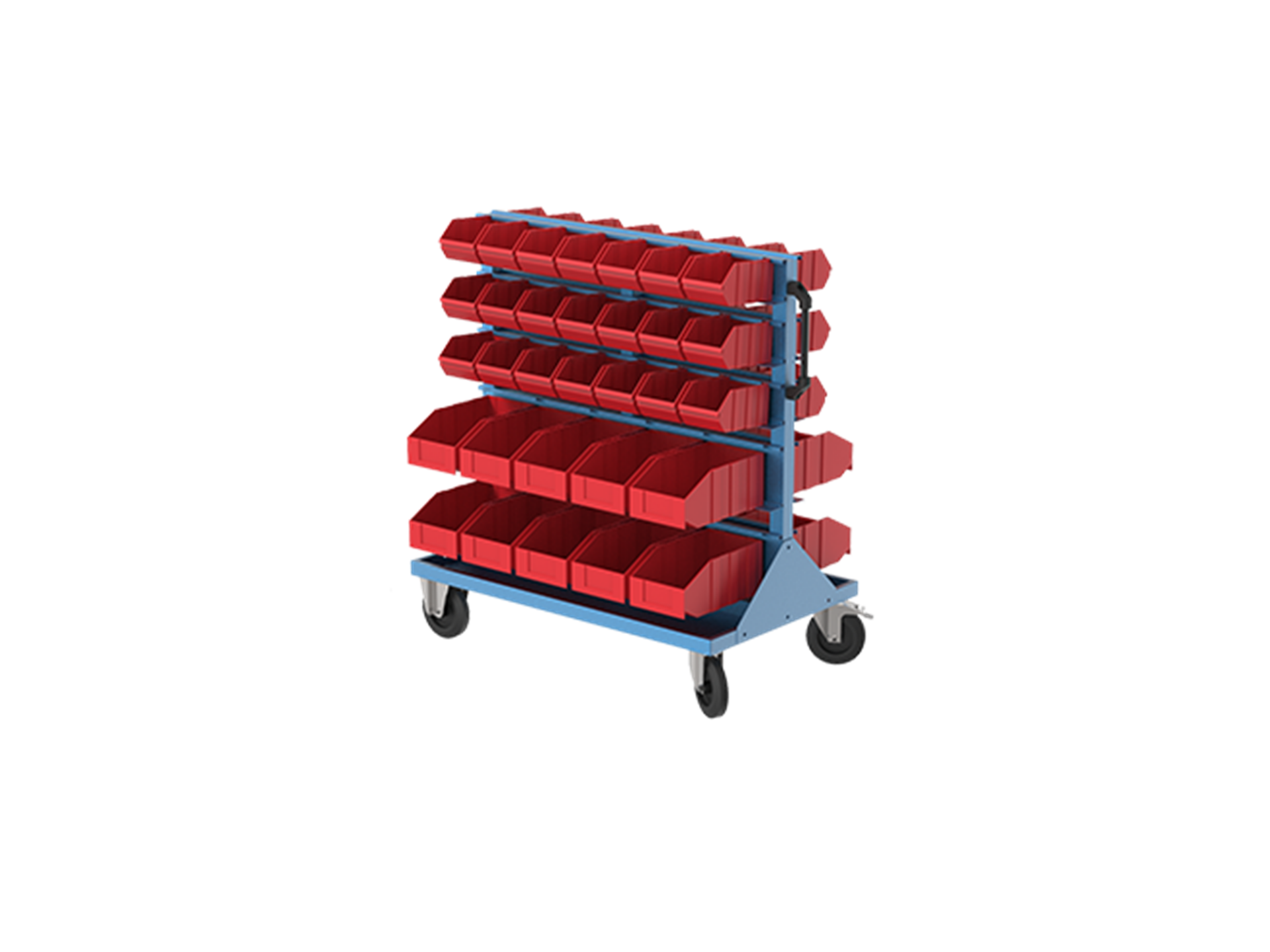 Hipaş Plastik - 62 Avadanlık Kutulu Çift Yönlü Ve Tekerlekli Metal Stand - 4090