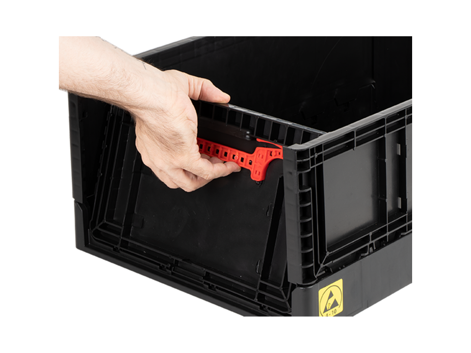 Hipaş Plastik - ESD Yanları Ve Altı Kapalı Katlanır Kasa - KX-4622 ESD
