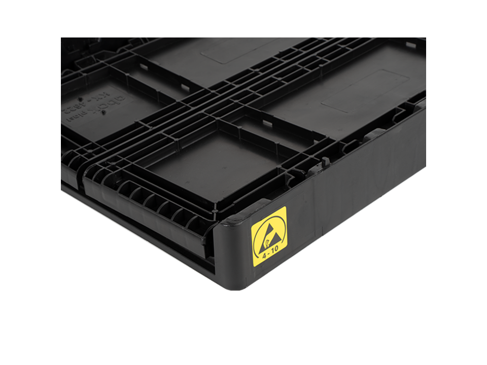 Hipaş Plastik - ESD Yanları Ve Altı Kapalı Katlanır Kasa - KX-4622 ESD