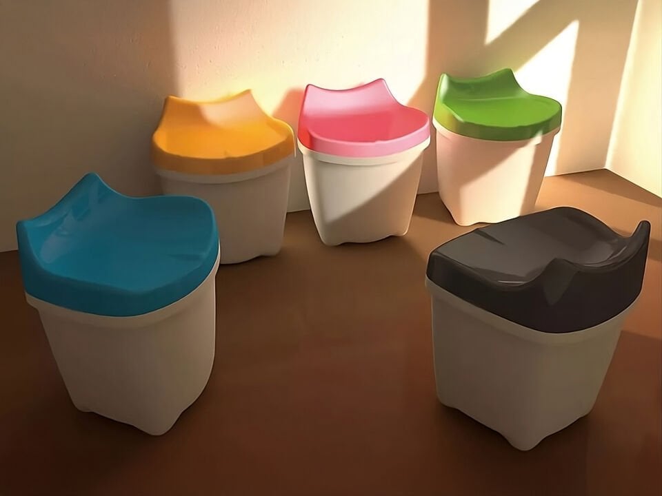 Hipaş Plastik - Plastik Kapaklı Oyuncak Taburesi - CB-16 Mavi