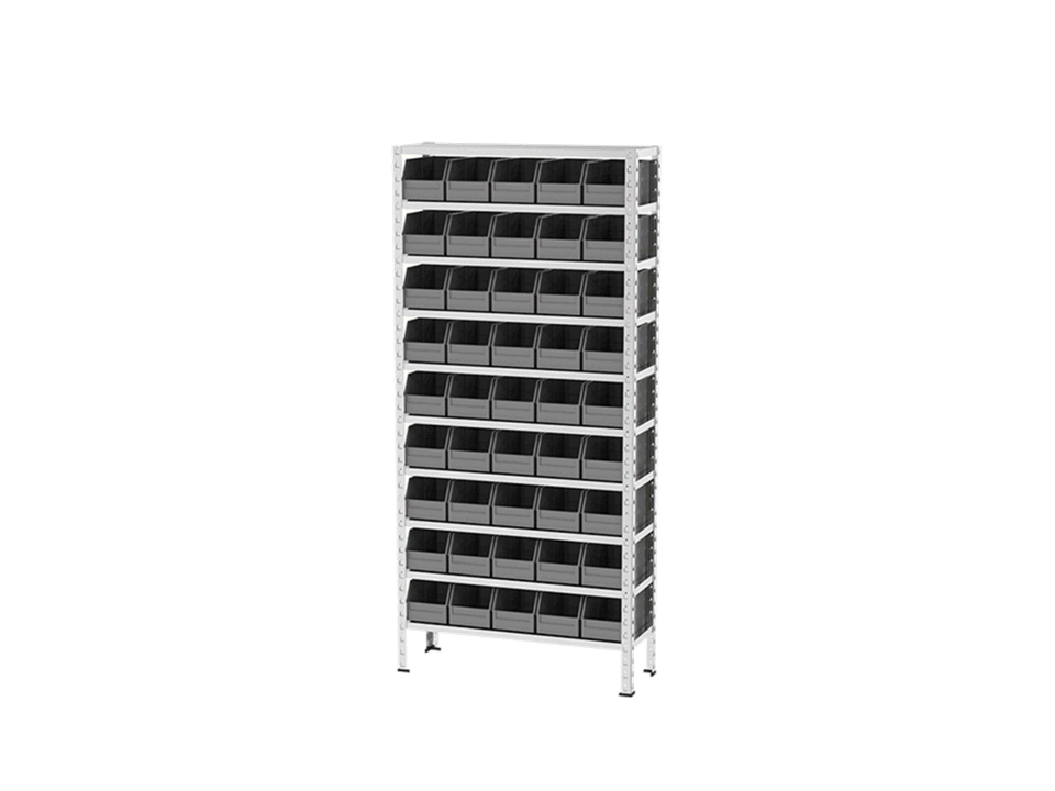 Hipaş Plastik - 9 Raflı 45 Avadanlıklı Galvaniz Raf - 20939