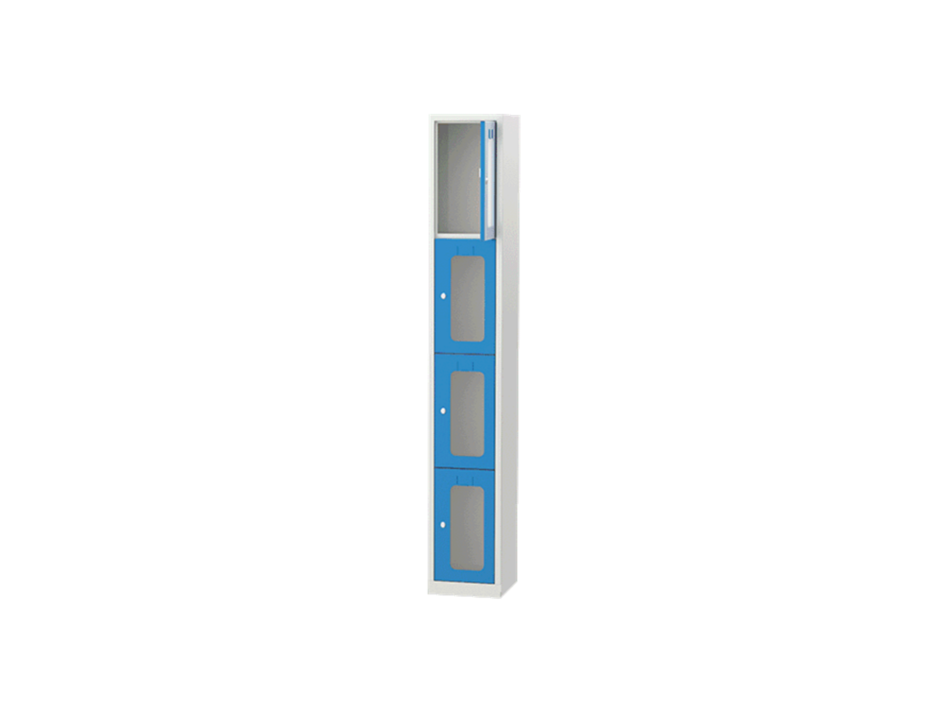 Hipaş Plastik - 4 Bölmeli Plexi Kapılı Personel Dolabı - 6092