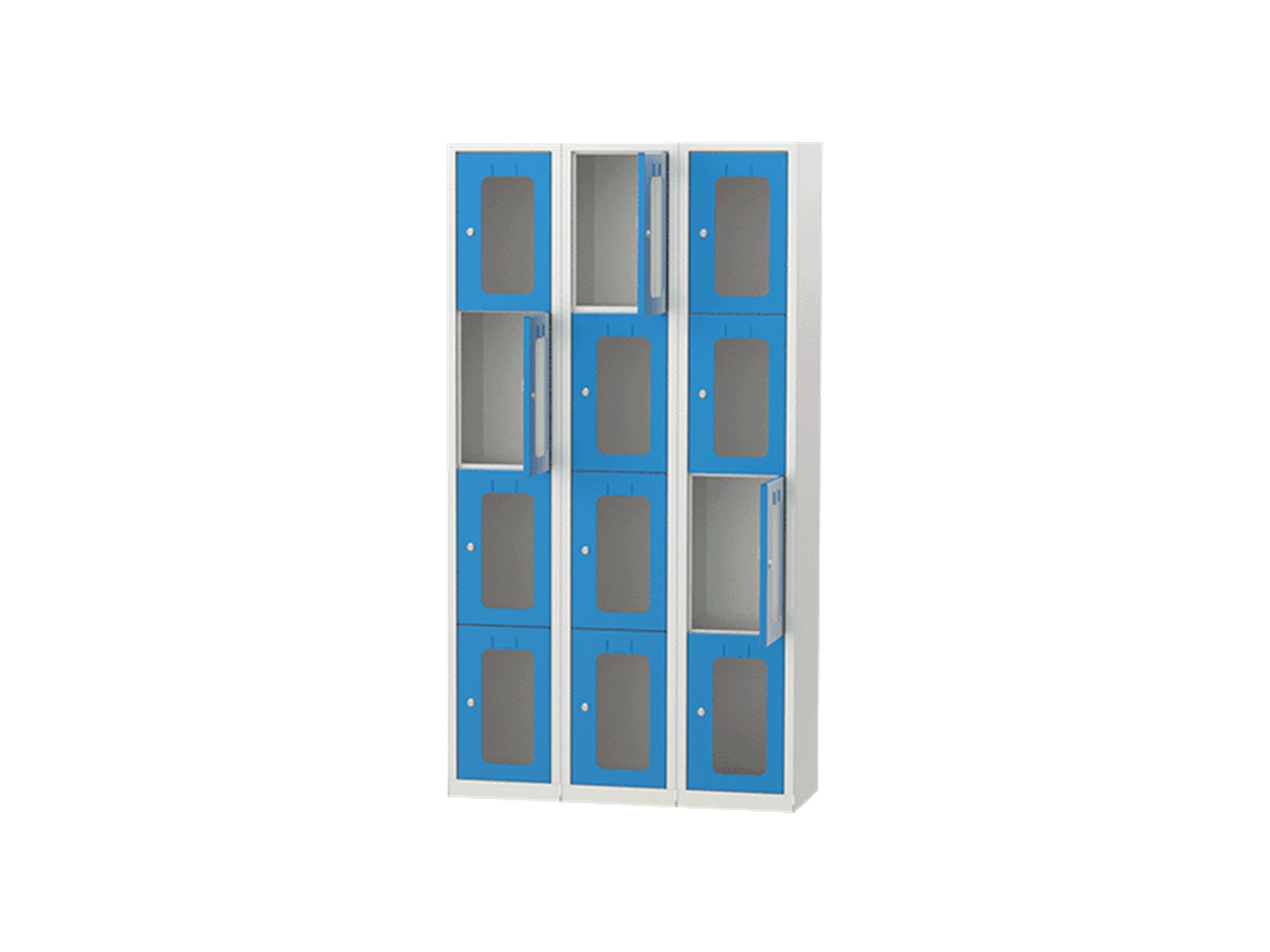 Hipaş Plastik - 12 Bölmeli Plexi Kapılı Personel Dolabı - 6094