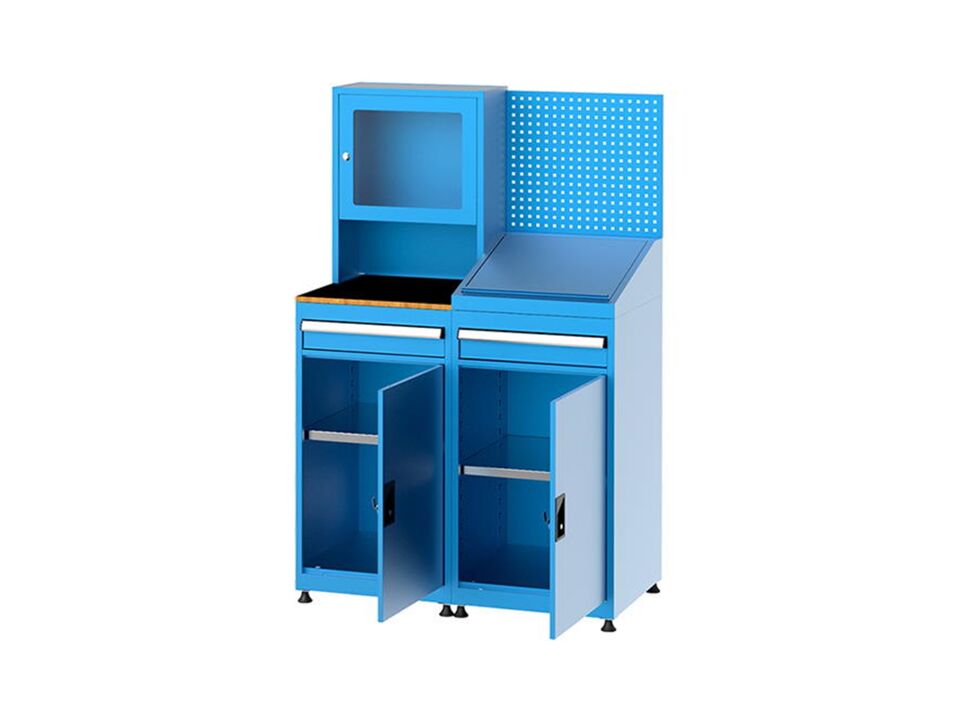 Hipaş Plastik - 17'' LCD Kabinli, 2 Çekmeceli, 2 Dolaplı Çalışma İstasyonu - 7445