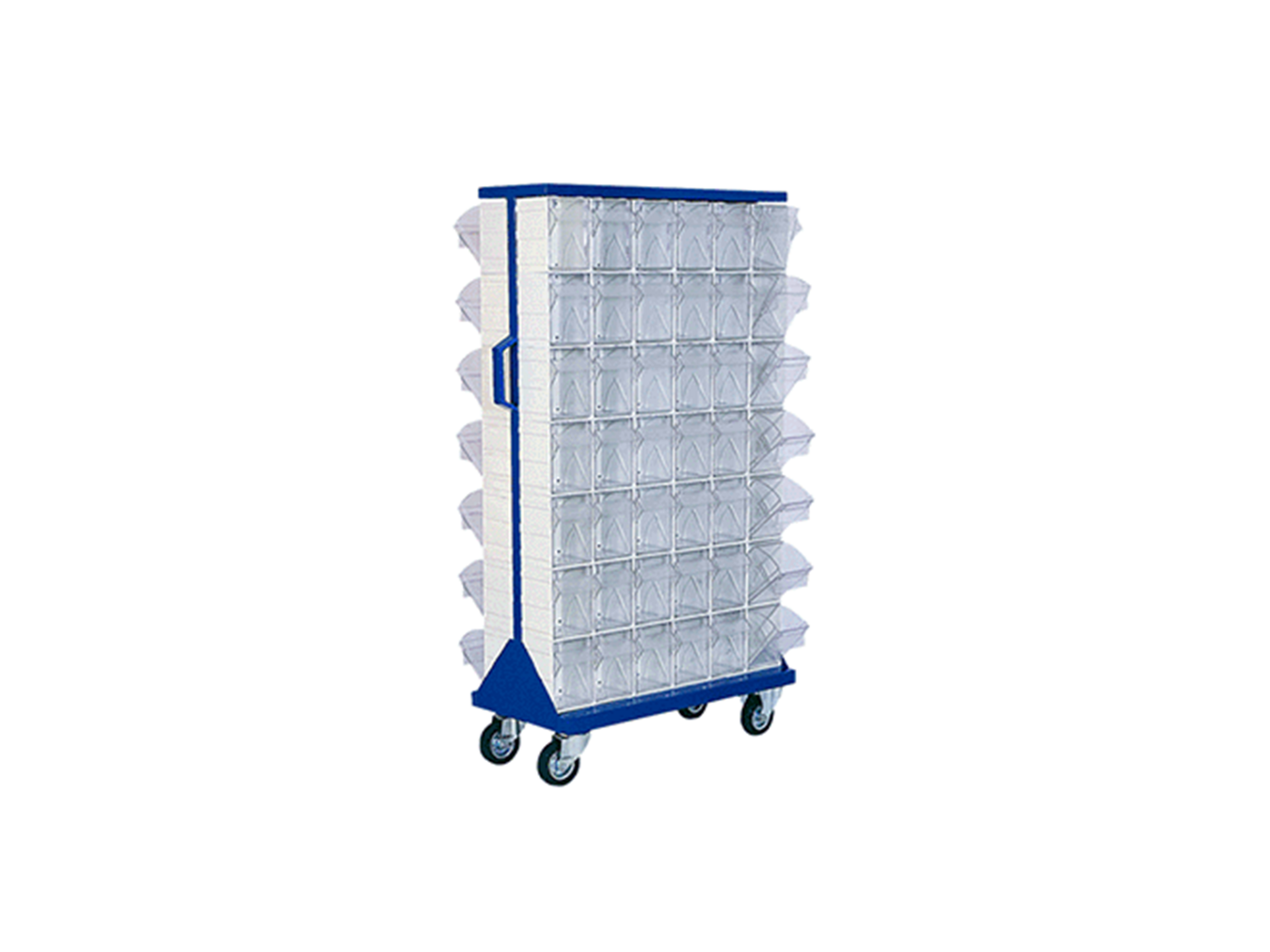 Hipaş Plastik - 84 Plastik Çekmeceli Kutulu, Çift Yönlü Ve Tekerlekli Metal Gövdeli Stand - MSÇS-2