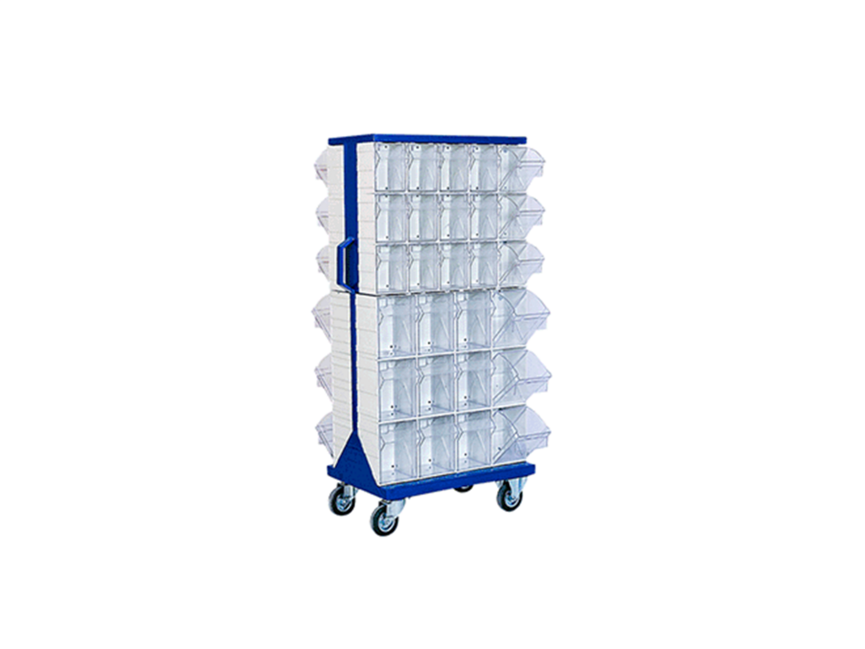 Hipaş Plastik - 54 Plastik Çekmeceli Kutulu, Çift Yönlü Ve Tekerlekli Metal Gövdeli Stand - MSÇS-3-2