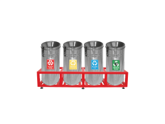 Hipaş Plastik - 27 Litre 4'lü Metal Atık Kova Seti - ÇK-1812