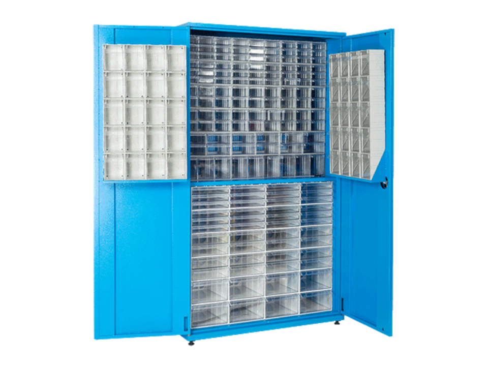 Hipaş Plastik - 199 Plastik Çekmeceli Kutulu, Kilitli Kapaklı Metal Gövdeli Stand - ÇKD-199