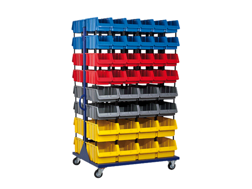 Hipaş Plastik - 80 Avadanlık Kutulu Çift Yönlü Ve Tekerlekli Metal Stand - STAND-22-S