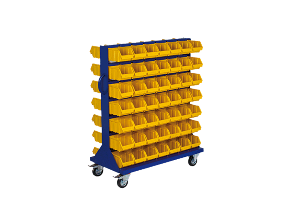 Hipaş Plastik - 98 Avadanlık Kutulu Çift Yönlü Ve Tekerlekli Metal Stand - STAND-25
