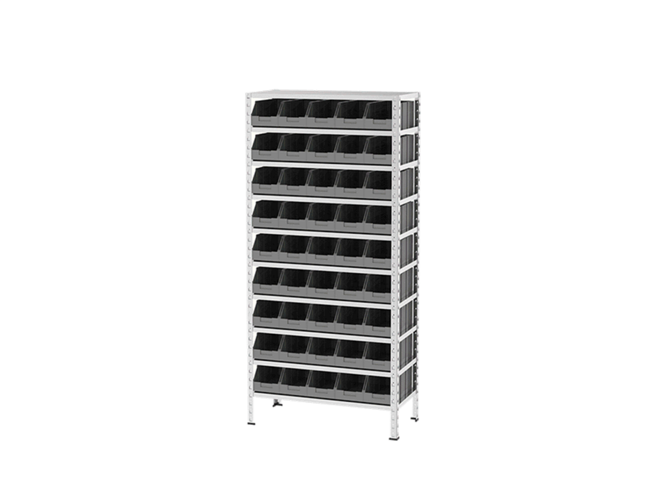 Hipaş Plastik - 9 Raflı 45 Avadanlıklı Galvaniz Raf - 20949