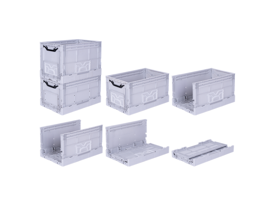 Abox Plastik - Yanları Ve Altı Kapalı Katlanır Kasa - KX-4634