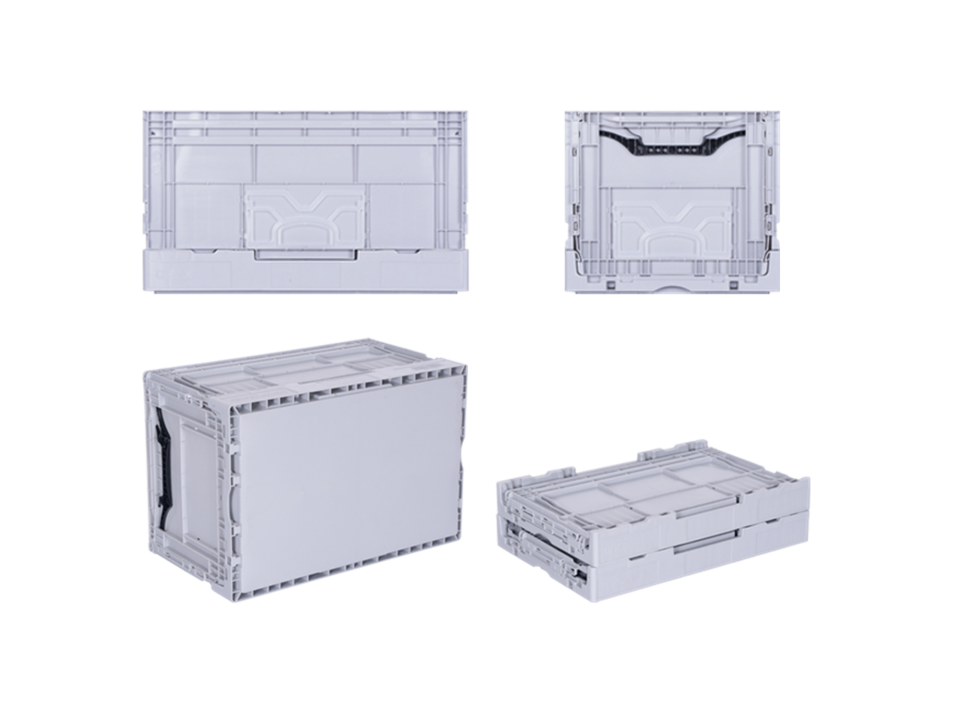 Abox Plastik - Yanları Ve Altı Kapalı Katlanır Kasa - KX-4634
