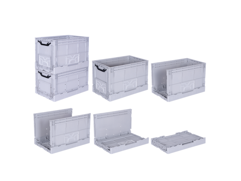 Abox Plastik - Yanları Ve Altı Kapalı Katlanır Kasa - KX-4640