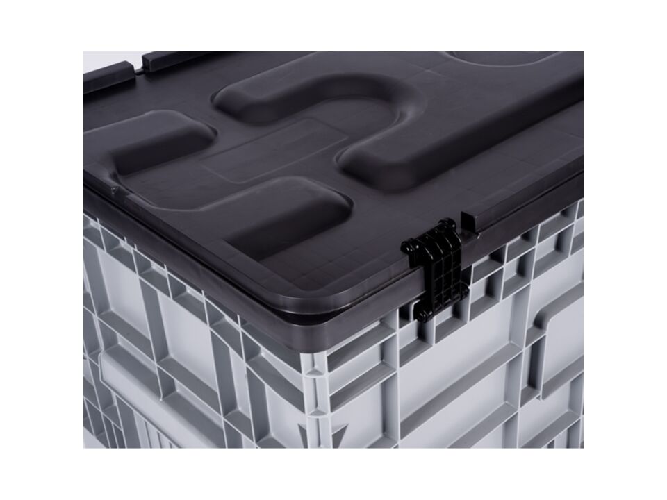 Hipaş Plastik - Yanları Ve Altı Kapalı Kapaklı Tekerlekli Kasa - K-400-T-MK