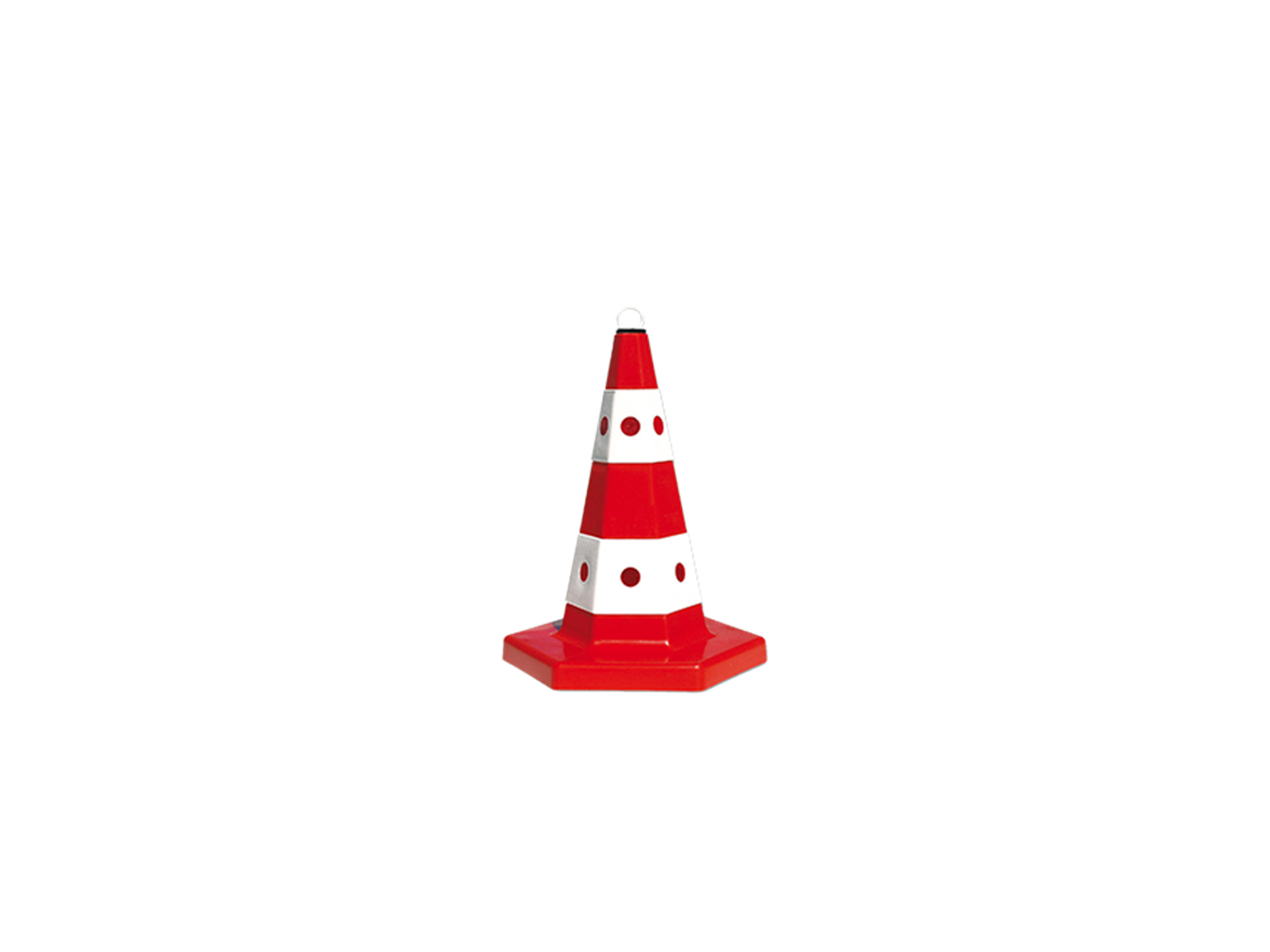 Hipaş Plastik - 50 CM Kedigözlü Kırmızı-Beyaz Trafik Konisi - 12300-TK