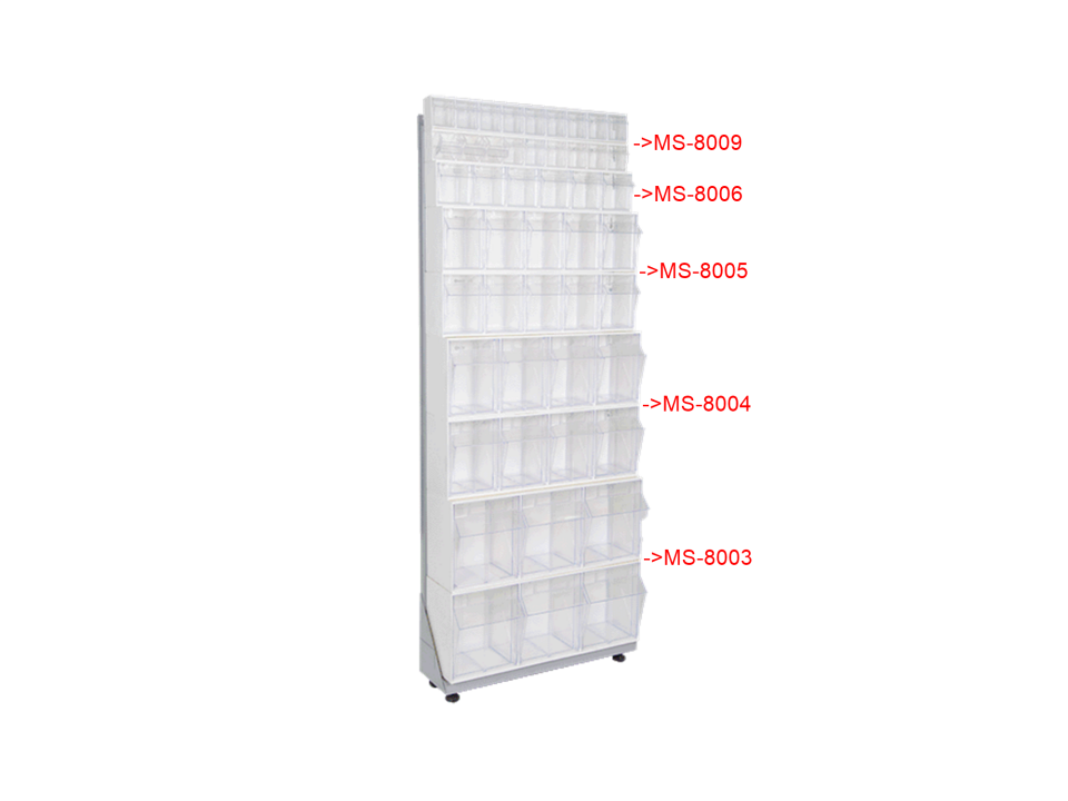 Abox Plastik - Şeffaf Öne Yatar Çekmeceli Set - MS-8004
