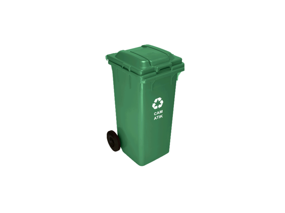 Abox Plastik - 120 Litre Stikerli Sıfır Atık Konteyneri - ÇK-400-STİKER