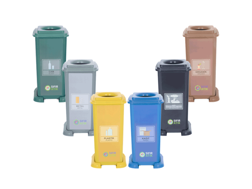 Hipaş Plastik - 70 Litre Stikerli Sıfır Atık Çöp Kovası - ÇK-70-STİKER