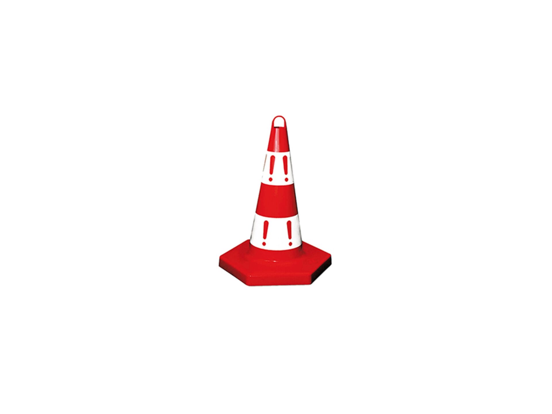 Hipaş Plastik - 50 CM Kırmızı-Beyaz Trafik Konisi - 12302-TK