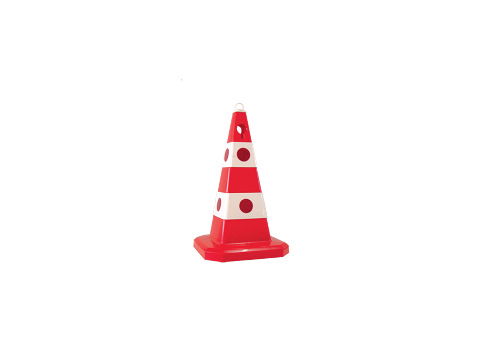 Hipaş Plastik - 60 CM Kedigözlü Kırmızı-Beyaz Trafik Konisi - 12350-TK