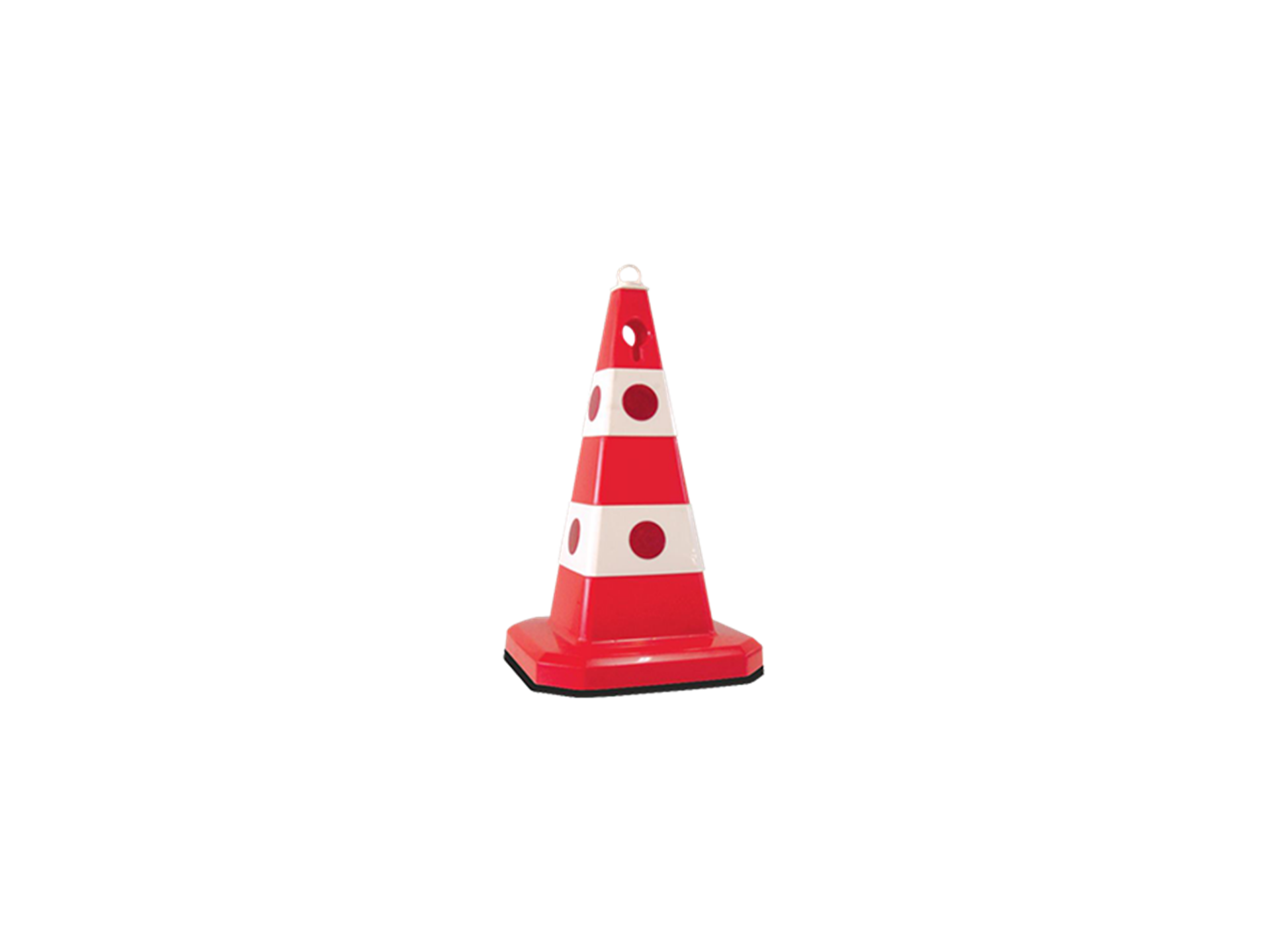 Hipaş Plastik - 60 CM Kedigözlü Tabanı Ağırlıklı Trafik Konisi - 12351-TKA