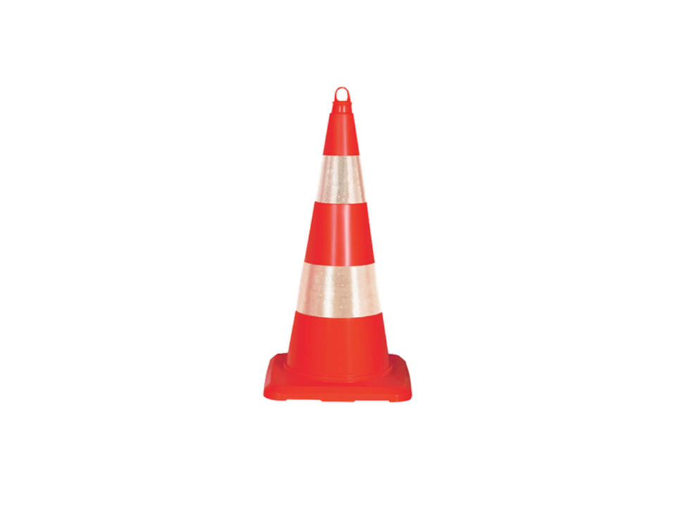 Hipaş Plastik - Esnek Plastik 75 CM 2 Reflektifli Trafik Konisi - 12309-TK-R2