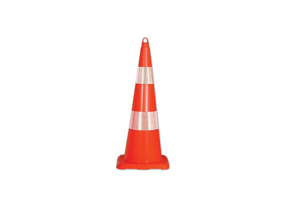 Hipaş Plastik - Esnek Plastik 90 CM 2 Reflektifli Trafik Konisi - 12325-TK-R2