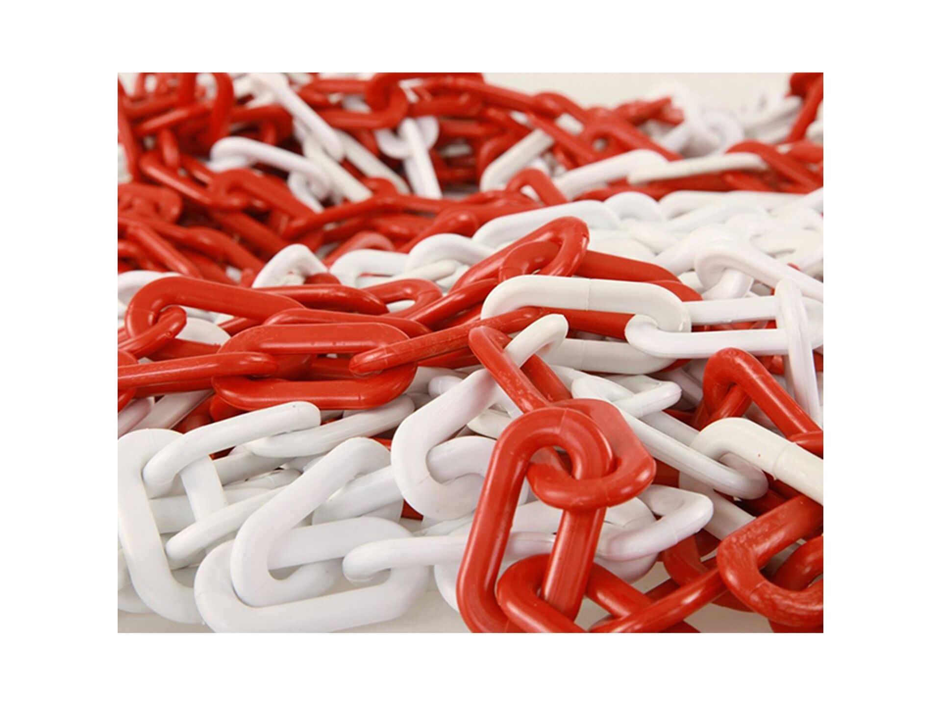 Hipaş Plastik - 25 M Kırmızı-Beyaz Plastik Zincir - 128-A